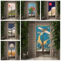 【YD】 Anime Door Curtain Cartoon Partition Curtains Drapes Entrance Hanging Half-Curtains