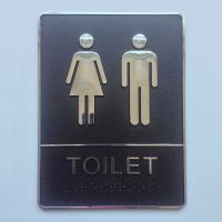 1PC Bathroom Acrylic Mark Label Removable Back Self-Adhesive Toilet WC Sign Wall Sticker DIY Decor