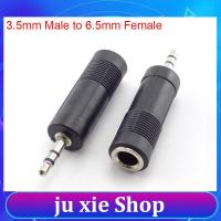 JuXie store 2pcs DC 3.5 mm Male to 6.5mm Female 3.5mm 6.5mm Adapter For Headphones Earphone jack Microphone Audio Converter Plug