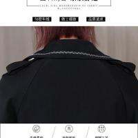 [COD] Hepburn style black windbreaker coat female man spring and autumn new thin waist western