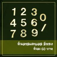ตัวเลข เลขที่บ้าน เลขที่ห้อง สแตนเลสสีทอง เกรด 304 (ชิ้นละ 60 บาท) สวยๆ มีกาวในตัว (แจ้งตัวเลขทางแชทค่ะ) ขนาดตัวเลขสูง 5.4 ซม.
