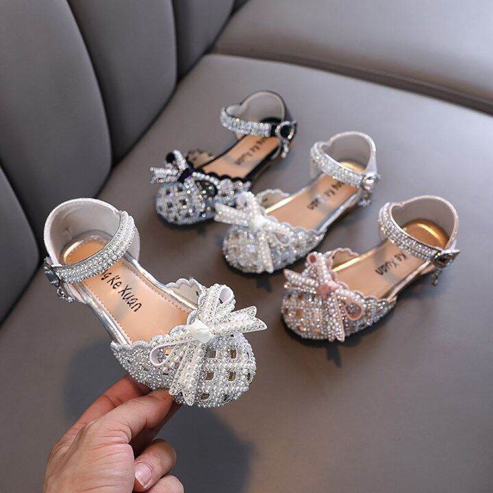 Sandals with best sale rhinestone bow