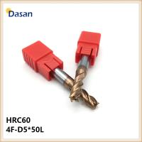 ดอกกัด Hrc60 1ชิ้นขนาด5มม. 6มม. D5 4f * 50l เครื่องตัดมิลลิ่ง Mesin Bubut Cnc แบนคาร์ไบด์แบบเกลียว