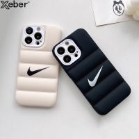 Fashion Down Jacket Puffer Sports Brands Phone Case For iPhone 15 14 13 12 11 Pro Max Soft Silicone Air Cushion Shockproof Cover