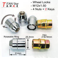 4NUTS+2KEYS 31mm 12x1.5 M12 1.5 Anti theft Nuts Wheel Locks LUG Nuts OEM RIMS For Buick Chevrolet Hyundai KIA Mitsubishi Nails Screws Fasteners