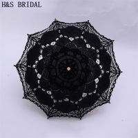 H&amp;S BRIDAL Umbrella Vintage Victorian White Lace Manual Opening Wedding Umbrella Black Bride Parasol For Wedding Shower Umbrella