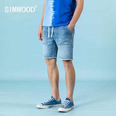 SIMWOOD 2022ฤดูร้อน Celana Pendek Denim ใหม่ Lelaki Fesyen ผ้าดิบผูกเชือก Cuci Pendek Pakaian Jenama Beraliti Kuitinggi SJ130565
