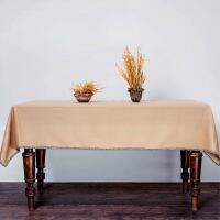 ผ้าปูโต๊ะขอบรุ่ย TABLECLOTH IN LIGHT BROWN WITH CONTRASTING TRIM