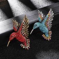 Colorful Rhinestone Hummingbird Brooch Animal Brooches for Women Korea Fashion Corsage Breastpin Vintage Animal Brooch Pins Gift