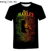 Bob Marley 3D printed T-shirt men Harajuku style short-sleeved streetwear rock music streetwear oversized top novelty tee