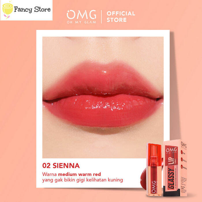 OMG Glassy Lip Tint [02-SIENNA] 2g OH MY GLAM Lip Tint Warna Intense ...