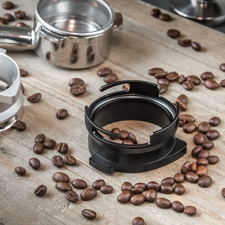 1-pcs-espresso-dosing-funnel-aluminum-metal-barista-coffee-dosing-funnel-replacement-parts-accessories-compatible-for-54mm-for-breville-portafilter-black