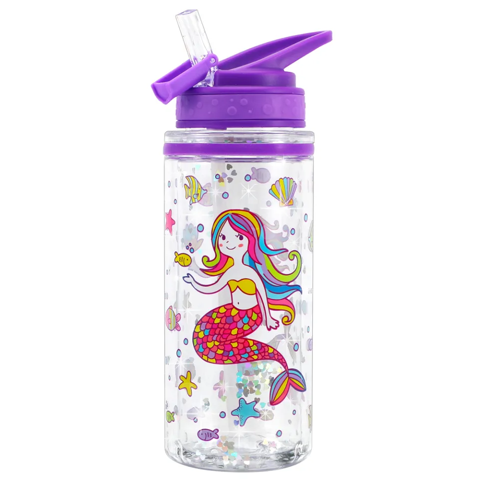 Cute Water Bottle for School Kids Girls, BPA FREE Tritan & Leak