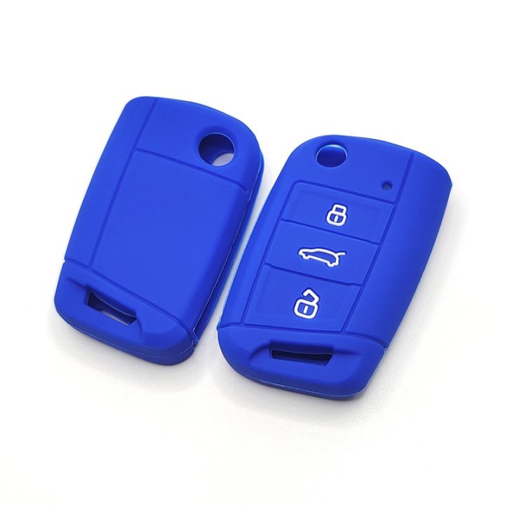 car-key-cover-silicone-case-fit-for-vw-golf-3buttons-flip-folding-remote-key-case-fob-cover-for-seat-for-skoda-car-accessories
