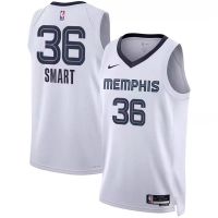 【High Quality】Mens New Original NBA Memphis Grizzlies #36 Marcus Smart Jersey Association Edition White Swingman Heat-pressed