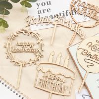 Wooden happy birthday Cake Toppers birthday Party Dessert Table decoration