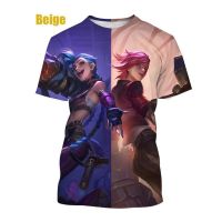 2023 In stock   Game League of Legends Jinx 3d Printed T-shirt Men and Women Casual T-shirt Arcane Short-sleeved Top T-shirt，Contact the seller to personalize the name and logo