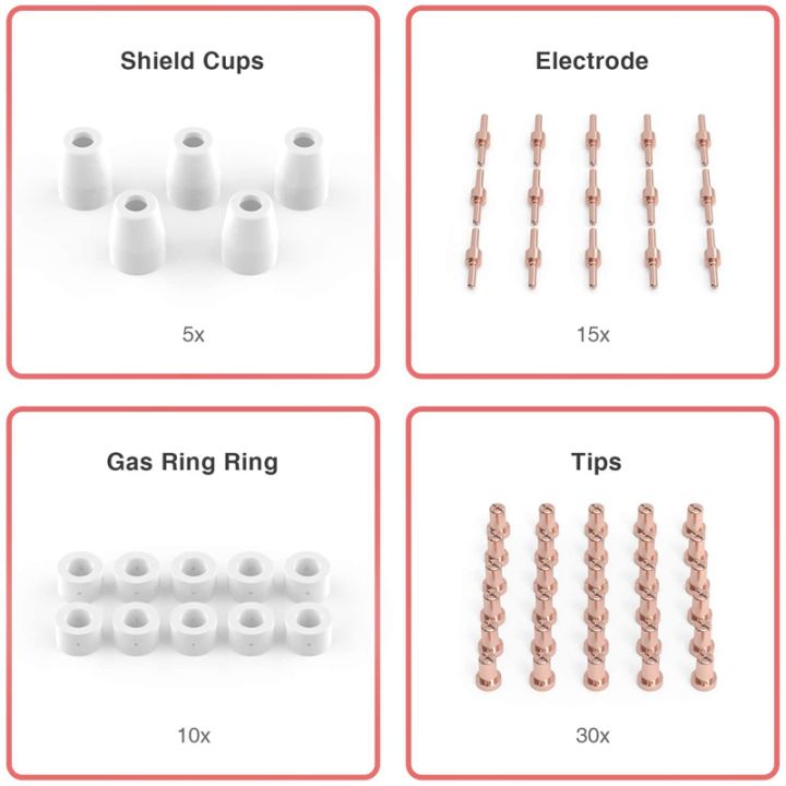 60-pieces-of-plasma-cutting-consumables-for-cut40-50-flashlight-with-plasma-cutter-pt31-lg40