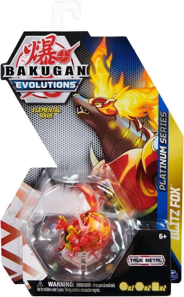  Bakugan Evolutions, Neo Pegatrix with Nano Blade and Siphon  Platinum Power Up Pack, True Metal Action Figure, 2 Nanogan, 2 Bakucore, 2 Ability  Cards, Kids Toys for Boys and Girls, Ages