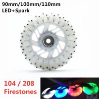 110mm LED speed skating wheel 104 208 flints Flash Firestone inline speed skates wheels 110 roller skate tyre Shine LED light Training Equipment