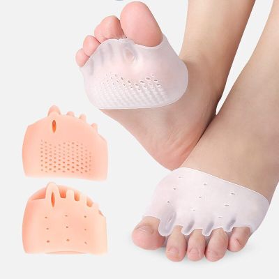 Silicone Forefoot Pads Pain Relief Inserts Pads Toe Separator Soft Gel Insoles Finger Toe Protector Foot Care High Heels Pads Shoes Accessories