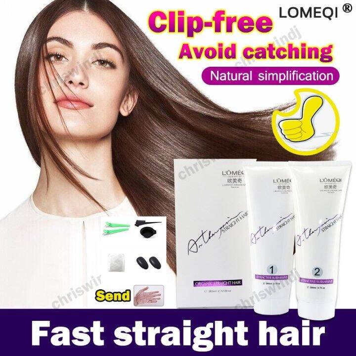 Persistent straight hair LOMEQI Hair Straightening Cream 260mlx2 Comb
