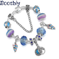 New Design high Quality Blue Star Beads Fit Silver Plated Charm celet DIY Cartoon Style Cute Rabbit Jewelry Gift For Women