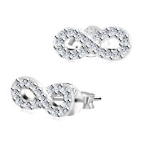 100% PURE 925 SILVER INFINITY STUD EARRING WITH PREMIUM STONES STS-483. PERFECT FOR DAILY WEAR AND GORGEOUS FOR SPECIAL EVENT.