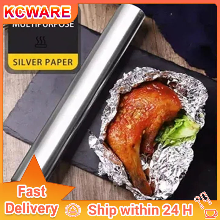 Aluminum Foil Roll Disposable Heat-Resistant Tin Foil Aluminium Foil  Professional Barbecue Plate Oven Thickened Cooking Paper Tinfoil Refill  Rolls Non Stick Tin Foil For Baking BBQ Oil Absorption 5M/10M/20M