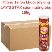 Snack Khoai tây lon LAY S STAX vị sườn nướng bbq 155g