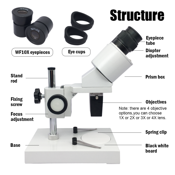 กล้องสองตา10x-หรือ20x-หรือ30x-หรือ40x-กล้องจุลทรรศน์แบบสเตอริโอพร้อมไฟติดคลิปเสริม-wf10x-ซ่อมกล้องจุลทรรศน์อุตสาหกรรมสำหรับซ่อมสมาร์ทโฟนและการตรวจสอบ-pcb