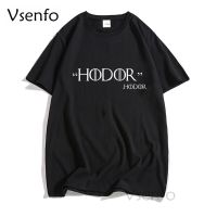 Hodor Game Tshirt Funny Hodor Letter Printed Cotton Tshirts House Stark Got Vintage Tshirt Clothing