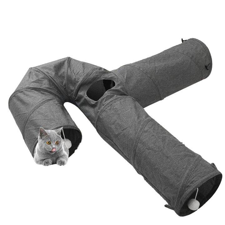 Cat Tunnel For Indoor Cats Collapsible Cat Maze Pet Tunnel 3 Way Tunnel