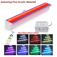 ◐ 12V LED Waterfall Descent Fountain Light 30cm 60cm 90cm 8W 12W Swimming Pool Cascade Decorative Wall Hanging Fountain Spillway