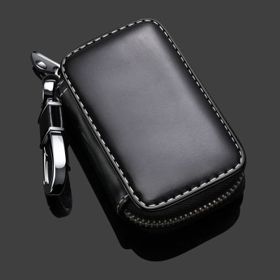 【CW】Home Car Keys Bag Zipper Mini Wallet high-capacity Men Womens Key Holder Leather Chain Key Case Key Coin Pouch