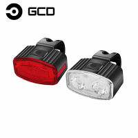 GCD ชุดไฟจักรยานไฟท้าย LED แบบชาร์จไฟได้ด้วย USB ไฟเตือนไฟหน้าสำหรับขับขี่แบบพกพาโคมไฟขี่จักรยาน