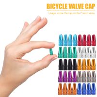 40pcs Lightweight Bike Tire Valve Caps Aluminum Alloy Colorful Bicycle Tyre French Valve Dust-proof Covers Protector Valve Stems  Caps  Adapters