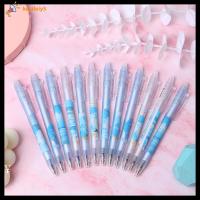 KECIFEIY5 12Pcs พลาสติกสำหรับตกแต่ง ปากกาน่ารักๆ สีฟ้าสีฟ้า ปากกาหมึกน่ารักแปลกใหม่ ของขวัญสำหรับเด็ก ปากกาสำหรับเขียน ออฟฟิศสำหรับทำงาน