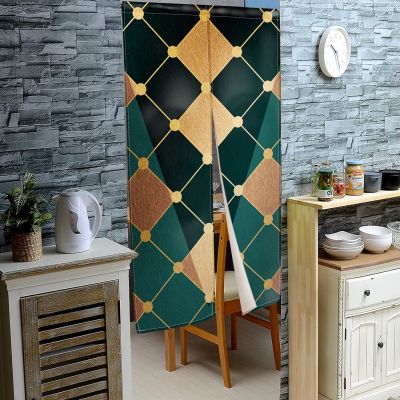 Fashion 2023 Japanese Door Curtain Wall Mysterious Wave Printing Partition Wall Kitchen Entrance Decoration Restaurant Noren Washable Half Curtain Wall Bathroom