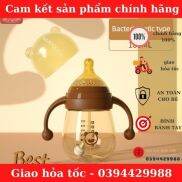 Bình sữa Gấu cầm tay đầu hút cổ rộng Bestborn núm vàng cao cấp
