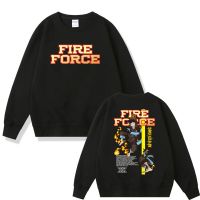 Hot Anime Fire Force Tshirt Manga Shinra Kusakabe Double Sided Printed Sweatshirt Men Novelty Oversized Pullover Tracksuit Size XS-4XL