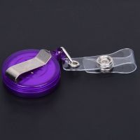 Retractable Ski Pass ID Card Badge Holder Key Chain Reels With Clip Purple