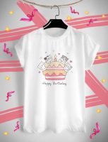 เสื้อยืด ลาย Happy Birthday สุขสันต์วันเกิด ใส่สบาย ไม่ยืด ไม่ย้วย