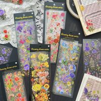 【YF】♛☎  MOHAMM 3 Floral Gold Foil Stickers for Diary Planner Scrapbooking Decoration Photocard Frames