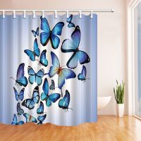 Bathroom Curtain Butterfly Pattern Bathroom Curtain Digital Printing Polyester Partition Curtain