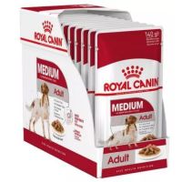 Royal Canin Medium Adult Gravy Dog Pouch 10 ซอง รอยัลคานิน อาหารเปียกสุนัข พันธุ์กลาง อาหารพันธุ์กลาง อาหารสุนัข