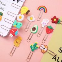 10 Pcs/Lot Cute Cartoon Fruit Animals Mini Paper Clips Bookmark Korean Stationery Kawaii School Office Supplies Book Accessories