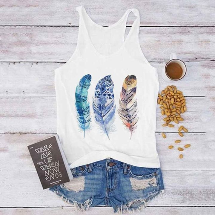 sleeveless-camisole-feathers-catcher-print-loose-female-t-shirt-90s