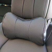 1 pc top layer leather car Headrest support neck/Auto seat safety pillow cowhide/ O SHI CAR pillow protection cervical spine