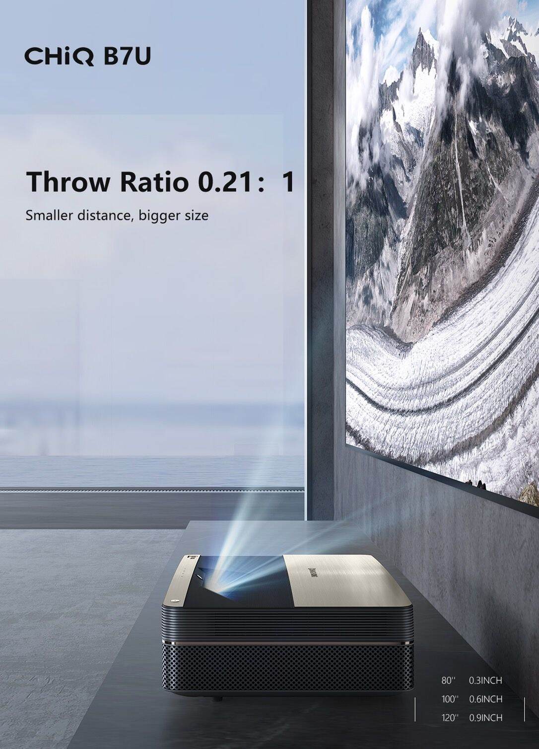CHiQ B7U 4K Laser Ultra Short Throw Projector รับประกันศูนย์ไทย 1 ปี